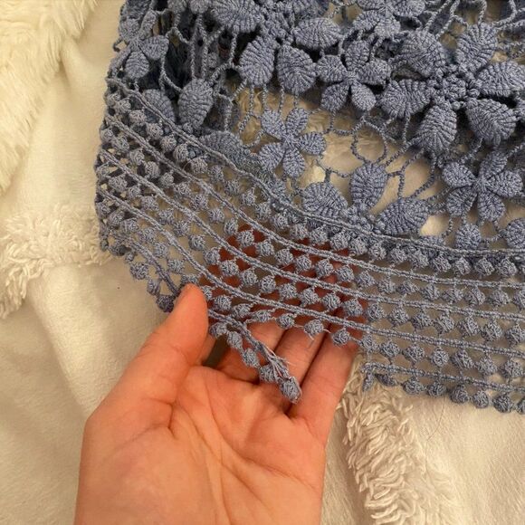 Tobi Light Blue Crochet Boho Sleeveless Maxi Dress - Picture 10 of 12